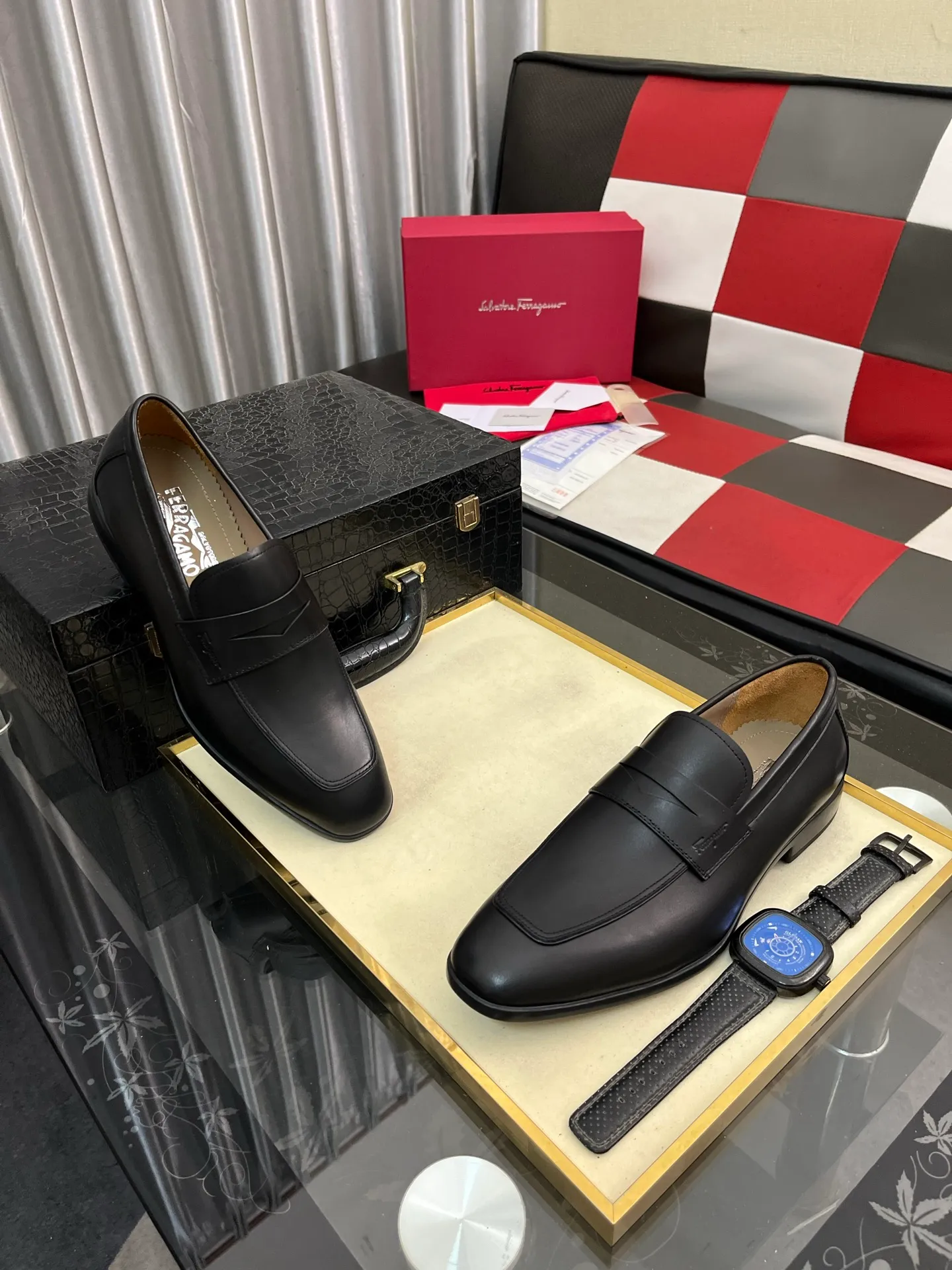 Men's shoes 💰600⌚️⌚️[Salvatore Ferragamo] Ferragamo business leather shoes, 1:1 top purchasing quality, imported selected original calfskin for the uppers, imported original soft water-dyed cowhide for the inner feet, imported original customized Italian handmade lightweight foam outsole, size: 39-44 5️⃣ options available